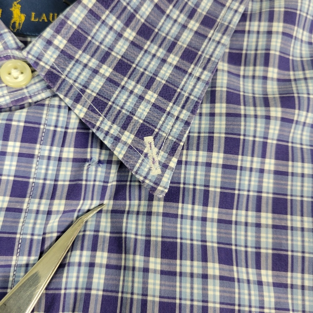 Ralph Lauren Mens 3XB Blue Plaid Pony Button Down Long Sleeve - Picture 5 of 6